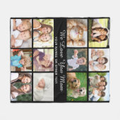 Mom 12 Foto Collage Zwart Fleece Deken (Voorkant (Horizontaal))