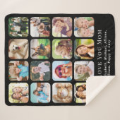 Mom 16 Zwarte Fotocollage Sherpa Deken (Voorkant (horizontaal))