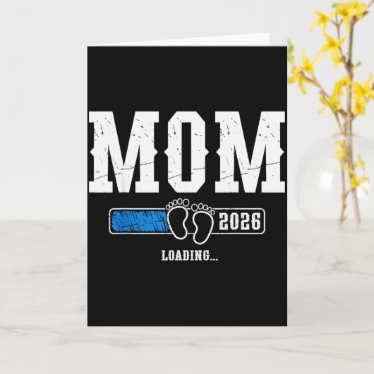 Mom 2026 Loading Mom Est. 2026, Mother 2026 New Mo Kaart (Gele Bloem)