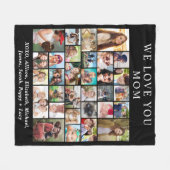 Mom 30 Photo Collage Zwart Fleece Deken (Voorkant (Horizontaal))