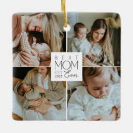 Mom 4 Photo Collage Christmas Ornament