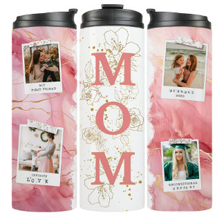 Mom 4 Photo Snapshots Coffee Travel Tumbler Mug Thermosbeker