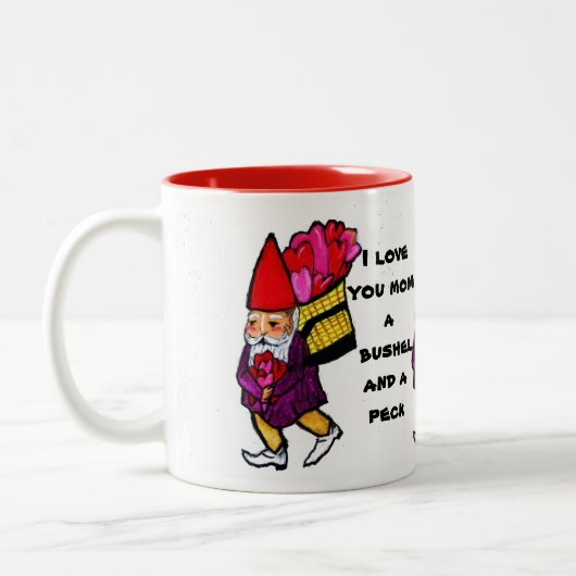 MOM A BUSHEL EN EEN PECK-mok Tweekleurige Koffiemok (Links)