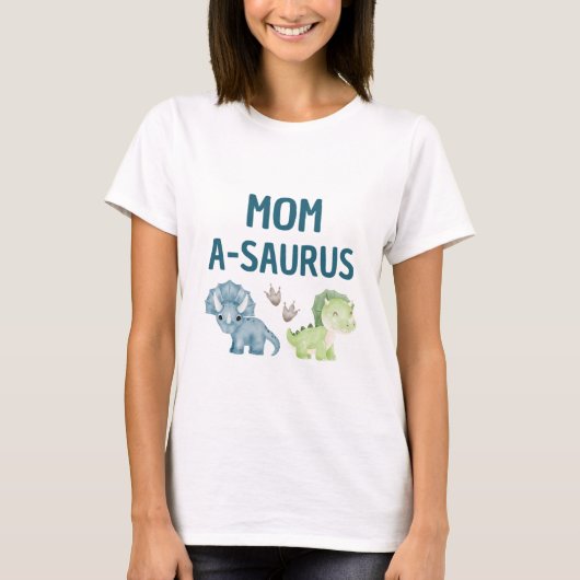 Mom-A-Saurus T-shirt baby's 1e verjaardag (Voorkant)