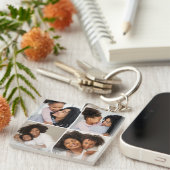 Mom and baby 4-Photo Collage Sleutelhanger (Voorkant Rechts)