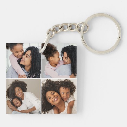 Mom and baby 4-Photo Collage Sleutelhanger (Achterkant)