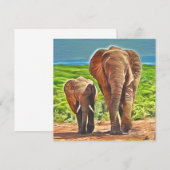 Mom and Baby Elephant  (Voorkant / Achterkant)