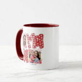 Mom and Child Valentine Hearts Pink Red Plaid Mok (Voorkant links)