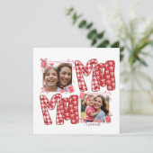 Mom and Child Valentine Red Plaid Love Hearts Kaart (Staand voorkant)