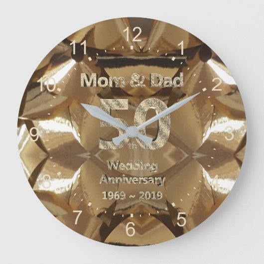 Mom and Dad 50th Wedding Anniversary 2019 Grote Klok (Voorkant)