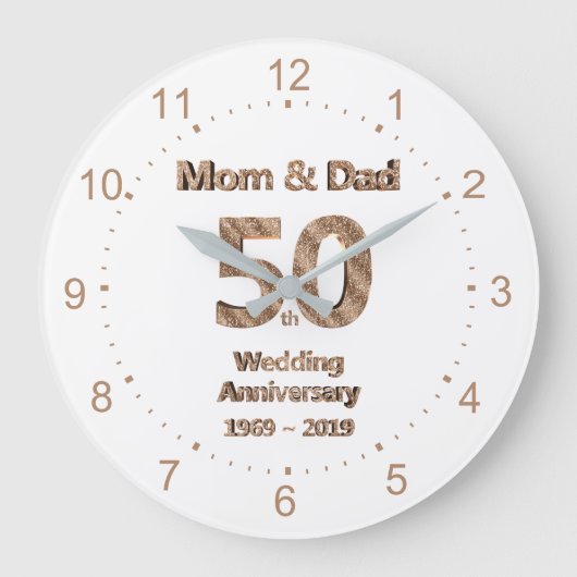 Mom and Dad 50th Wedding Anniversary 2019 Grote Klok (Voorkant)
