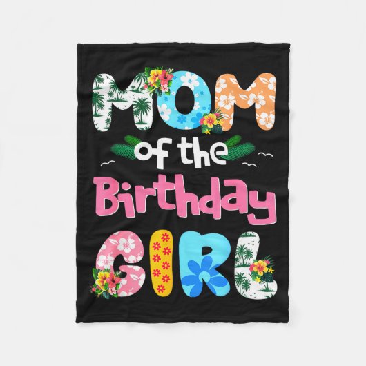 Mom And Dad Of The Birthday Girl Hawaii Family Par Fleece Deken (Voorkant)