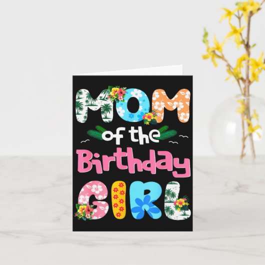 Mom And Dad Of The Birthday Girl Hawaii Family Par Kaart (Gele Bloem)