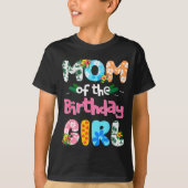 Mom And Dad Of The Birthday Girl Hawaii Family Par T-shirt (Voorkant)