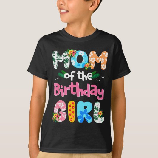 Mom And Dad Of The Birthday Girl Hawaii Family Par T-shirt (Voorkant)
