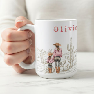 Mom and daughter CowGirls Gift 15oz Koffiemok