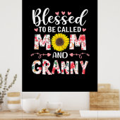 Mom And Granny Floral Birthday Poster (Keuken)