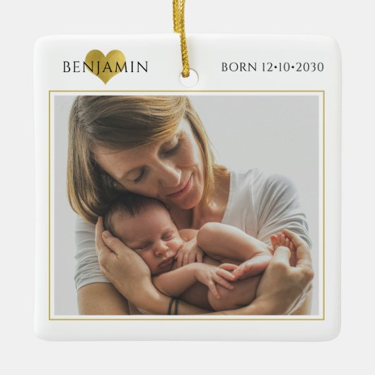 Mom And Newborn Photo Keramisch Ornament (Voorkant)