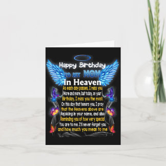 Mom angel in heaven poem, happy mother's day proud kaart