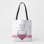 MoM Angel Wings White Achtergrond Tote Bag (Voorkant)
