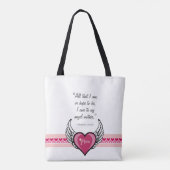 MoM Angel Wings White Achtergrond Tote Bag (Achterkant)