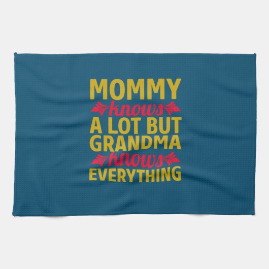 Mom Art Grandma Knows Everything Theedoek (Horizontaal)