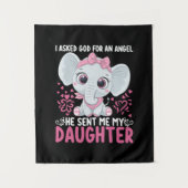 Mom Art He Sent Me Elephant Daughter Wandkleed (Voorkant)