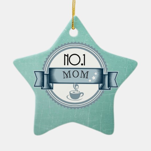 MOM award retro stijl Keramisch Ornament (Voorkant)