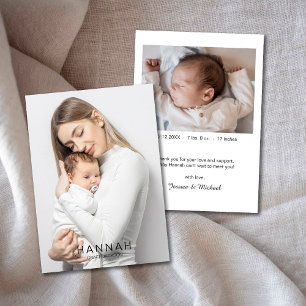 Mom & Bab Foto Baby Stats Geboorteaankondiging Kaa Aankondiging