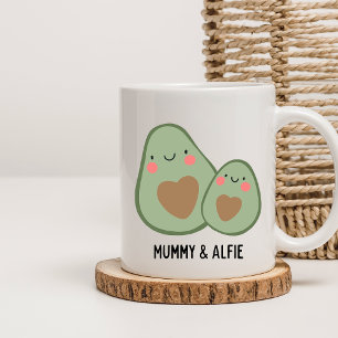 Mom & Baby Avocado, Gepersonaliseerde Matching Fam Koffiemok