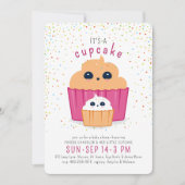 Mom & Baby Cupcake Baby shower Uitnodiging (Voorkant)