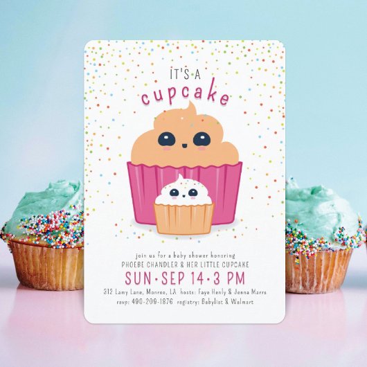 Mom & Baby Cupcake Baby shower Uitnodiging