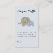 Mom Baby Elephant Baby shower Luier Raffle Ticket Informatiekaartje (Voorkant)
