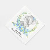 Mom & Baby Elephant Boys Douche Papieren servetten (Hoek)