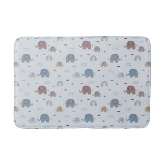 Mom & Baby Elephant Pattern Badmat