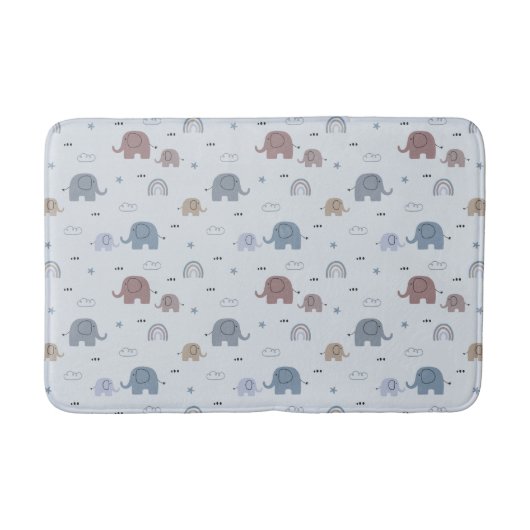 Mom & Baby Elephant Pattern Badmat (Voorkant)
