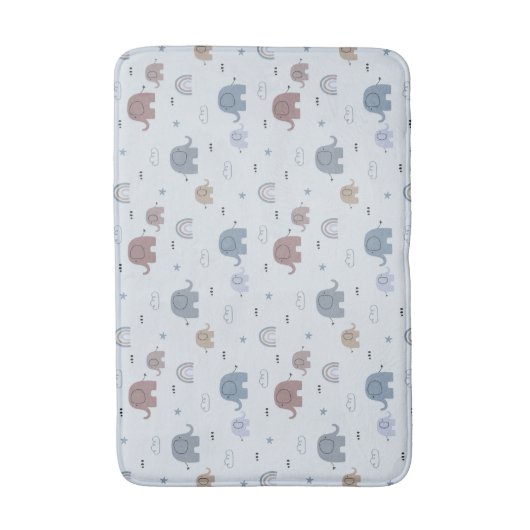 Mom & Baby Elephant Pattern Badmat (Voorkant Verticaal)