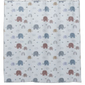 Mom & Baby Elephant Pattern Douchegordijn (Voorkant)
