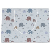 Mom & Baby Elephant Pattern Grote Geschenktas Groot Cadeauzakje (Voorkant)