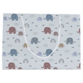 Mom & Baby Elephant Pattern Grote Geschenktas Groot Cadeauzakje (Achterkant)