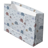 Mom & Baby Elephant Pattern Grote Geschenktas Groot Cadeauzakje (Voorkant Gekanteld)