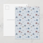 Mom & Baby Elephant Pattern Shower Curtain Feestdagenkaart (Voorkant / Achterkant)