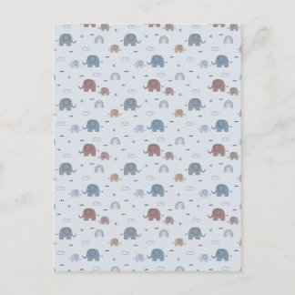 Mom & Baby Elephant Pattern Shower Curtain Feestdagenkaart
