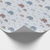 Mom & Baby Elephant Pattern Wrapping Papierrol Cadeaupapier (Hoek)