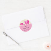 Mom & Baby Girl Elephant Favor Sticker (Envelop)