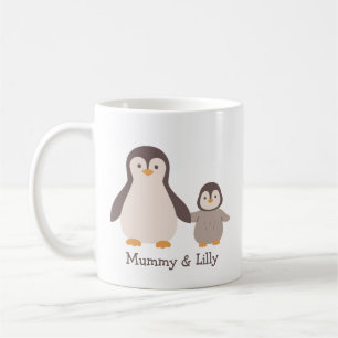 Mom & Baby Penguin – Schattigee aangepaste namen Koffiemok