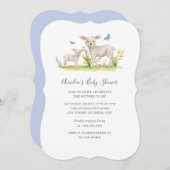 Mom Baby Schaap Baby shower Uitnodiging (Voorkant / Achterkant)