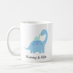 Mom & Baby Schattigee Dino, Gepersonaliseerde Matc Koffiemok