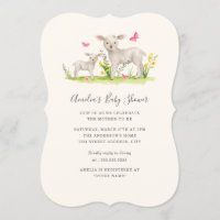 Mom Baby Sheep Sweet Baby shower Invitation