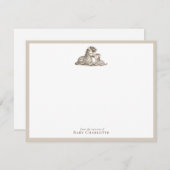 Mom & Baby Zebra Nursery Note Card  Notitiekaartje (Voorkant / Achterkant)